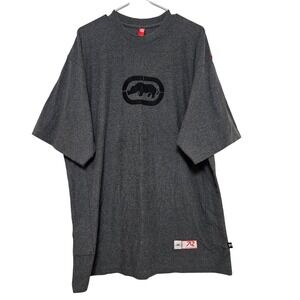 Ecko Unltd Rhino Logo T Shirt XL Gray Streetwear Hip Hop Skater Y2K Graphic Tee